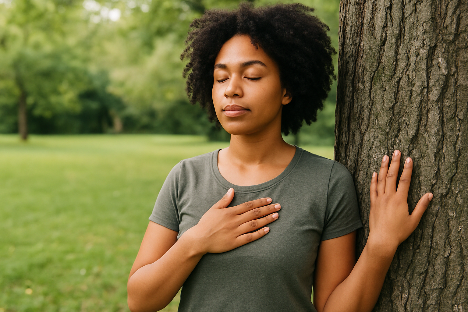 Person practicing grounding techniques for anxiety relief